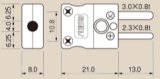 Color in Section 2, JIS C1610-1995　Miniature Thermocouple Plug