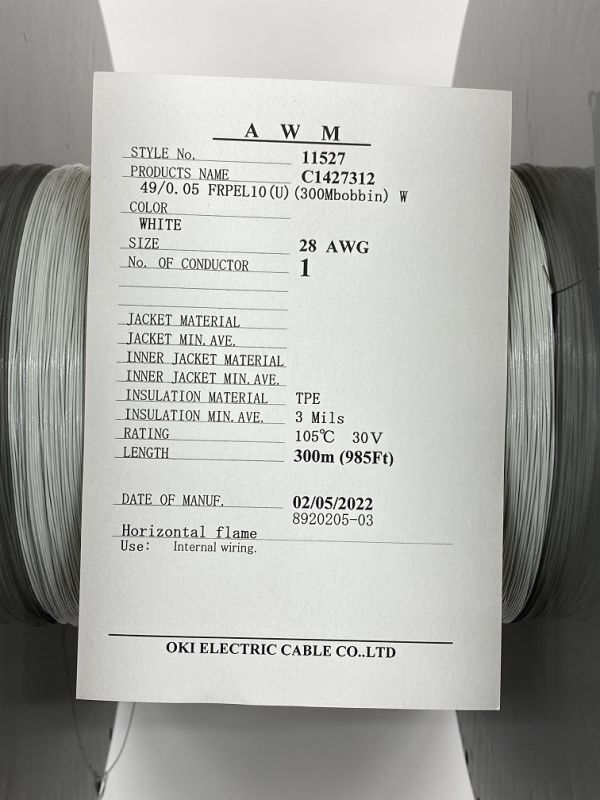 Photo1: UL11527 AWG28 φ0.60mm